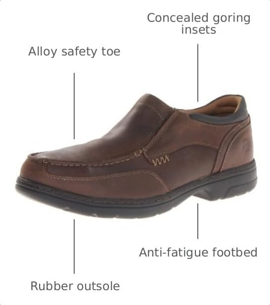 Timberland PRO Men’s Branston Moc Toe Slip-On Work Shoe(Brown Distressed V1)