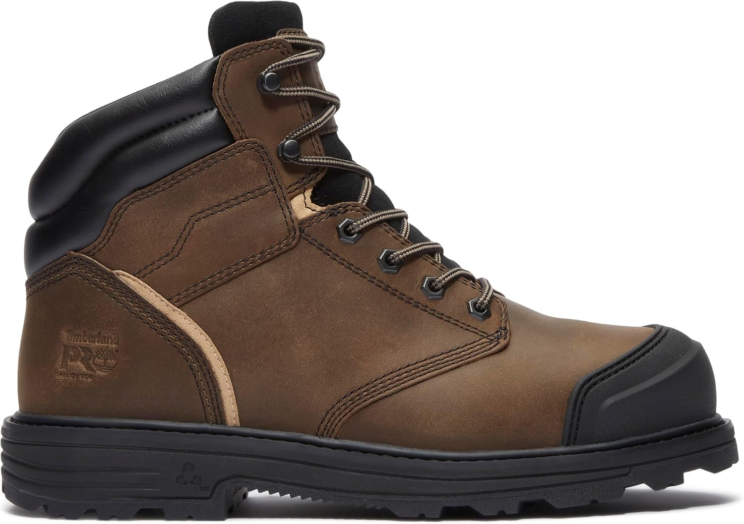 Timberland PRO Titan Tasker 6 Inch Alloy Safety Toe Industrial Work Boots(Medium Brown Full Grain)