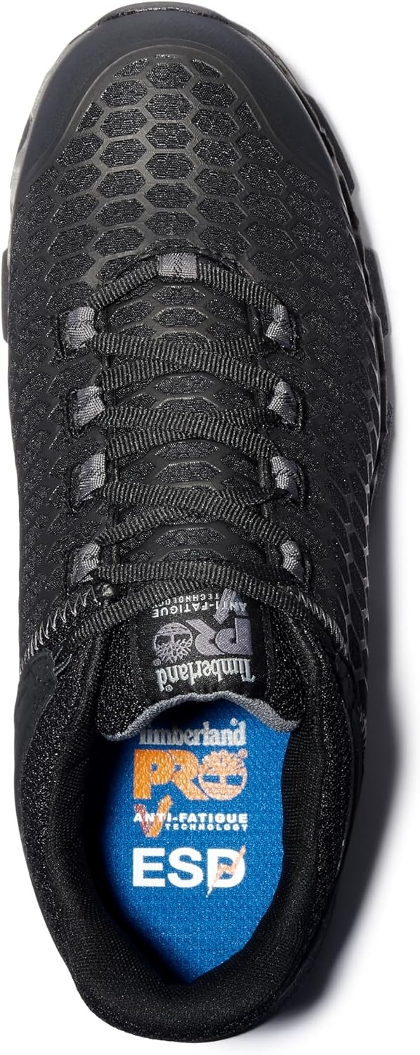 Timberland PRO Mens Powertrain Sport Alloy Safety Toe Static Dissipative Industrial Athletic Work Shoe(Black/Grey-2024 New)