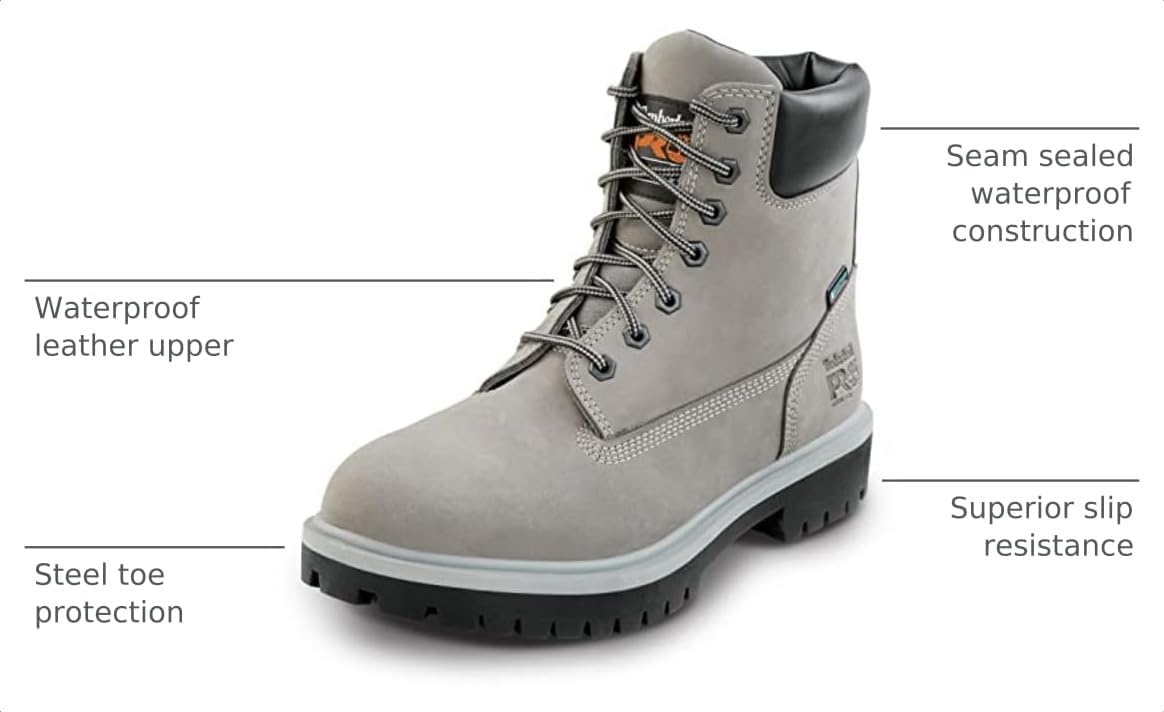 Timberland PRO Mens Direct Attach MaxTRAX Steel Toe WP SRO(Castlerock)