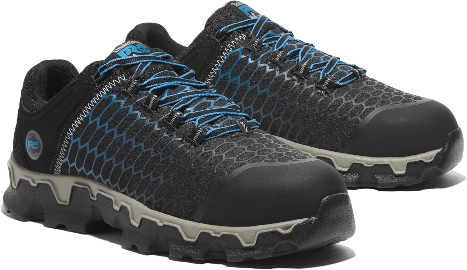 Timberland PRO Men’s Powertrain Sport Alloy Safety Toe Industrial Athletic Work Shoe, Black/Orange-2024 New, 10.5(Black/Blue-2024 New)