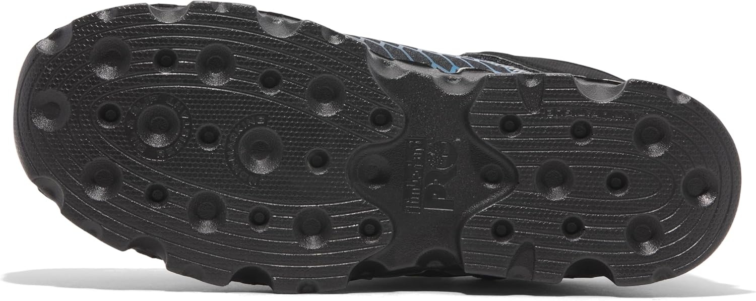 Timberland PRO Men’s Powertrain Sport Alloy Safety Toe Industrial Athletic Work Shoe, Black/Orange-2024 New, 10.5(Black/Blue-2024 New)