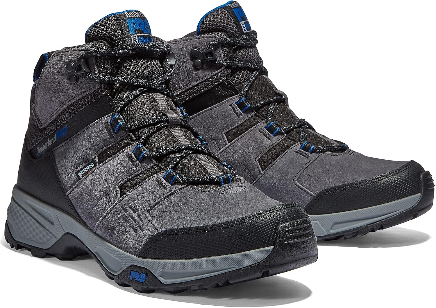 Timberland PRO Switchback LT 6 Inch Soft Toe Waterproof Industrial Work Hiker Boots(Grey/Blue)