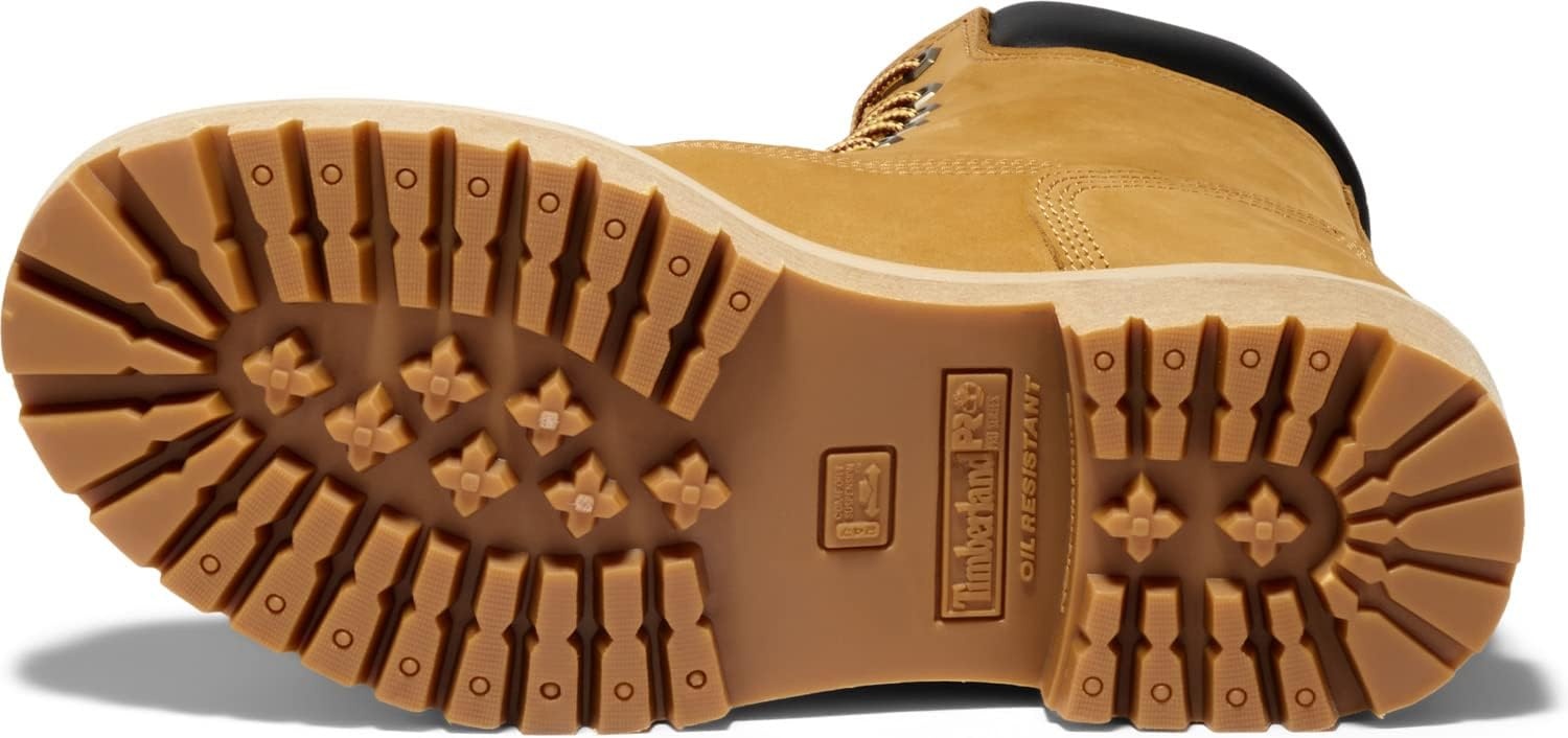 Timberland PRO mens Direct Attach 8 Inch Steel Safety Toe Insulated Waterproof Industrial Work Boot(Wheat-original)