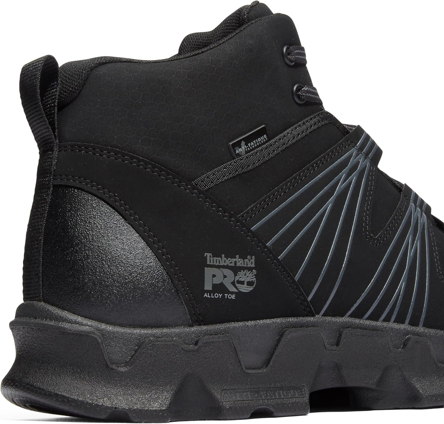 Timberland PRO Men’s Powertrain Mid Alloy Toe ESD Industrial Athletic Work Boot(Black Synthetic)