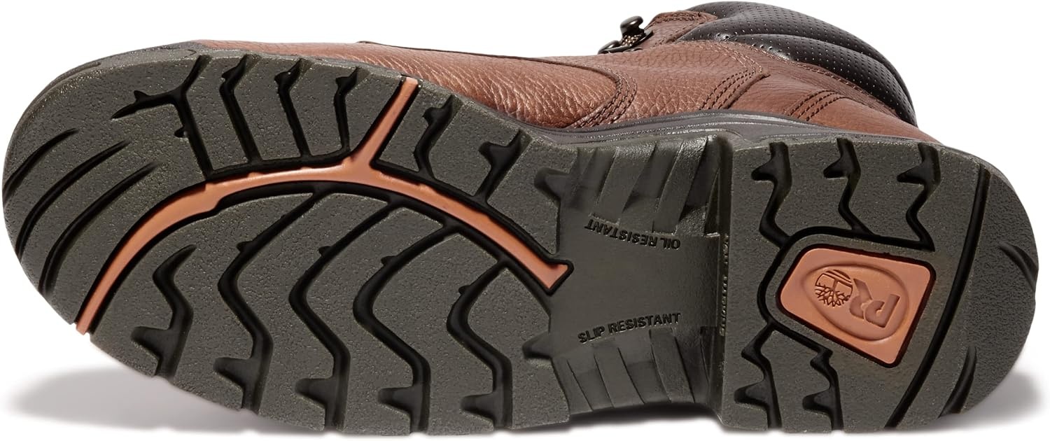 Timberland PRO mens Powerwelt 6″ Steel Safety Toe Waterproof Industrial Work Boot(Brown)