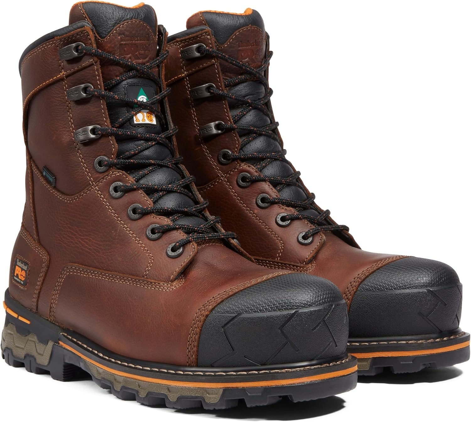 Timberland PRO Men’s Boondock 8″ Composite Toe Puncture Resistant Waterproof Industrial Boot(Brown)