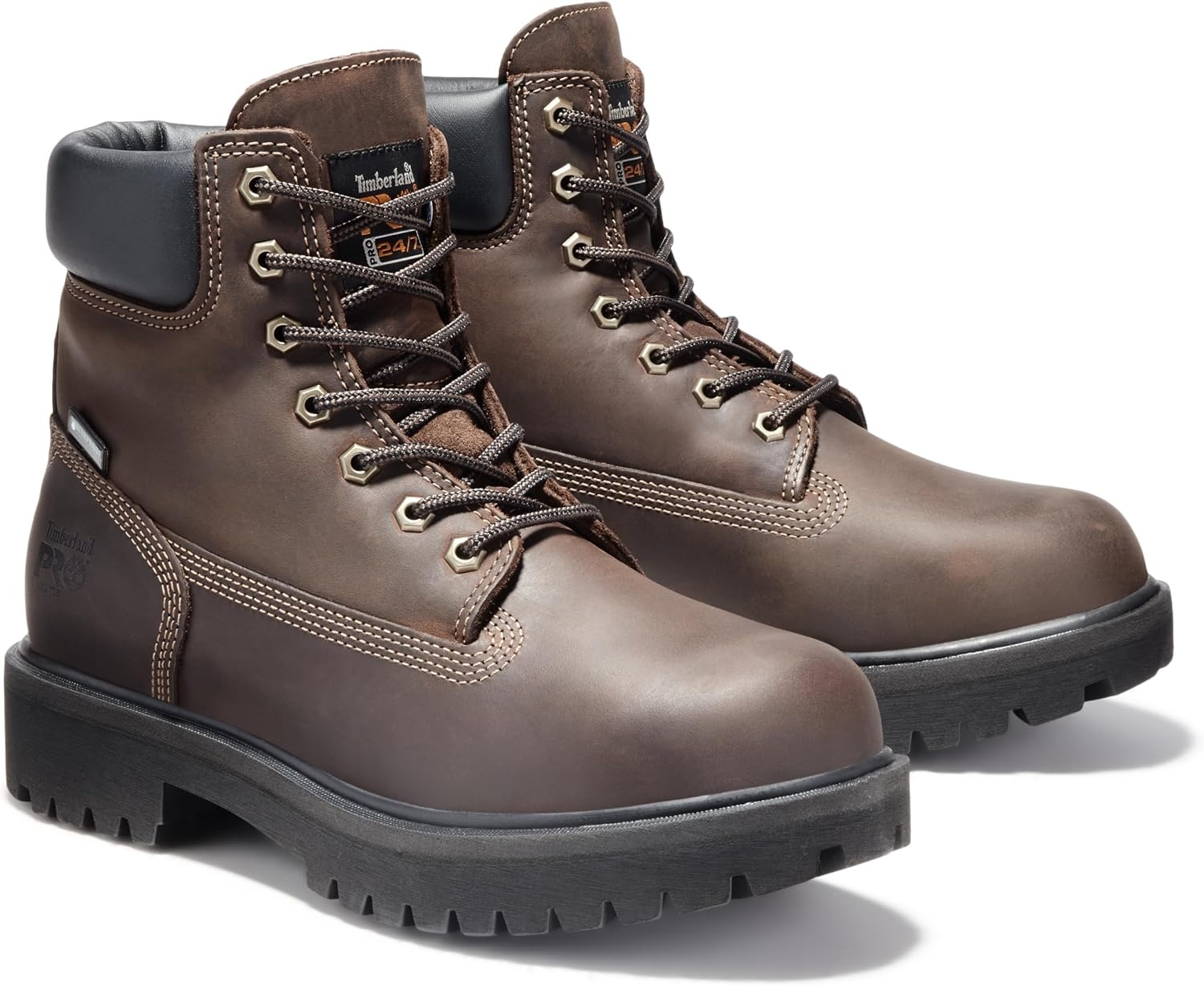 Timberland PRO Men’s Direct Attach 6 Inch Steel Safety Toe Insulated Waterproof Industrial Work Boot(Brown)