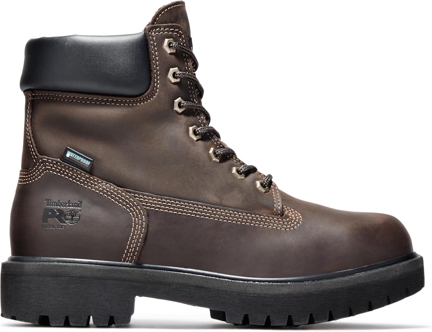 Timberland PRO Men’s Direct Attach 6 Inch Steel Safety Toe Insulated Waterproof Industrial Work Boot(Brown)