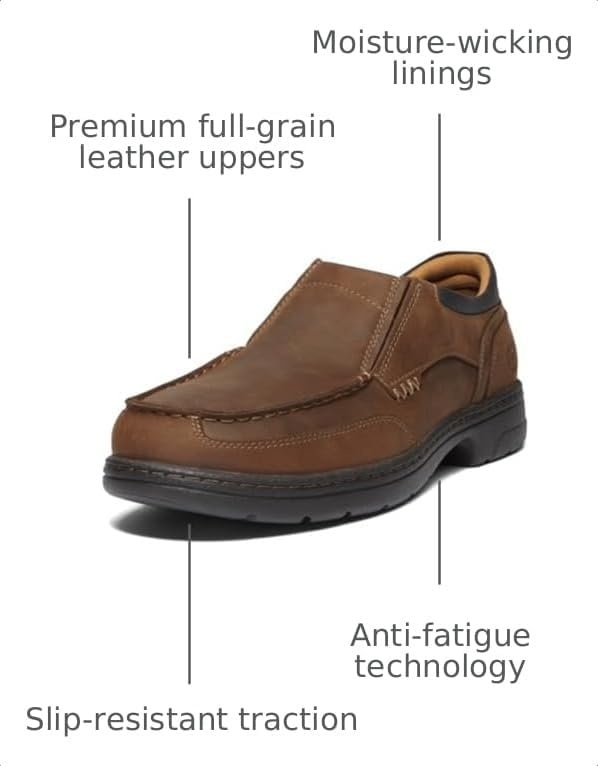 Timberland PRO Men’s Branston Moc Toe Slip-On Work Shoe(Brown Distressed-2024 New)
