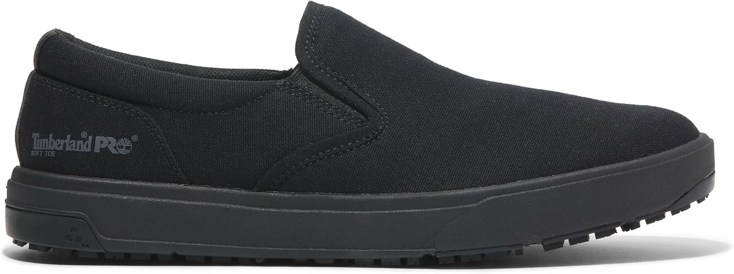 Timberland PRO Men’s Burbank Slip-on Soft Toe Work Shoes(Black)