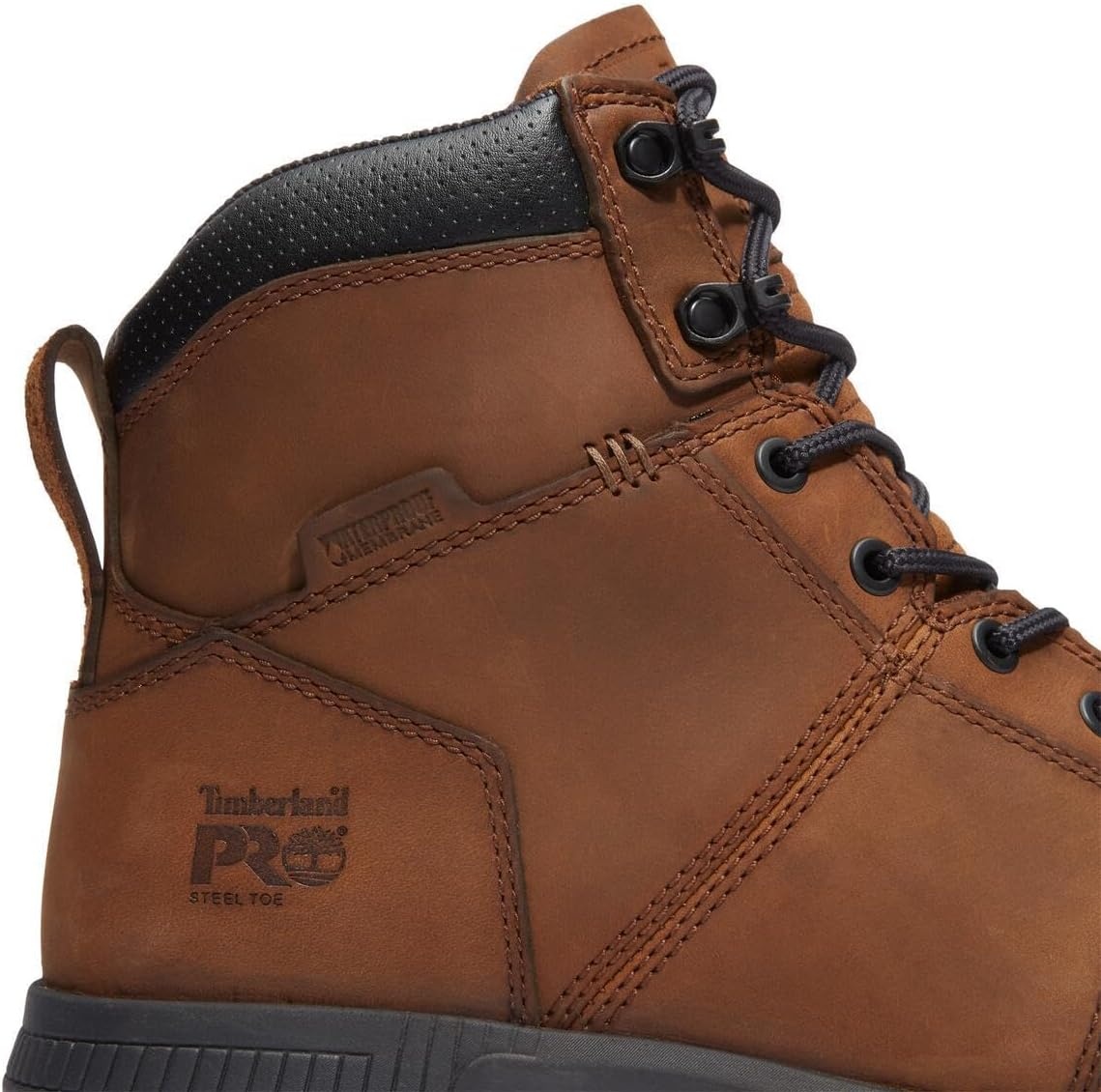 Timberland PRO Men’s Montauk 6 Inch Steel Safety Toe Waterproof Industrial Work Boot(Medium Brown V1)