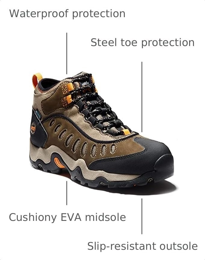 Timberland PRO Men’s Mudslinger Mid Waterproof Lace-Up Fashion Sneaker(Brown V1)