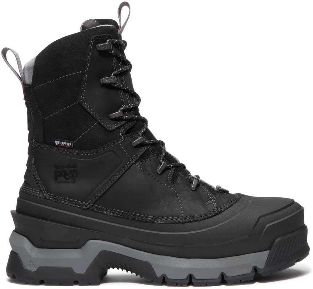 Timberland PRO Siberian 8 Inch Composite Safety Toe Insulated Waterproof Puncture Resistant Csa(Black V1)