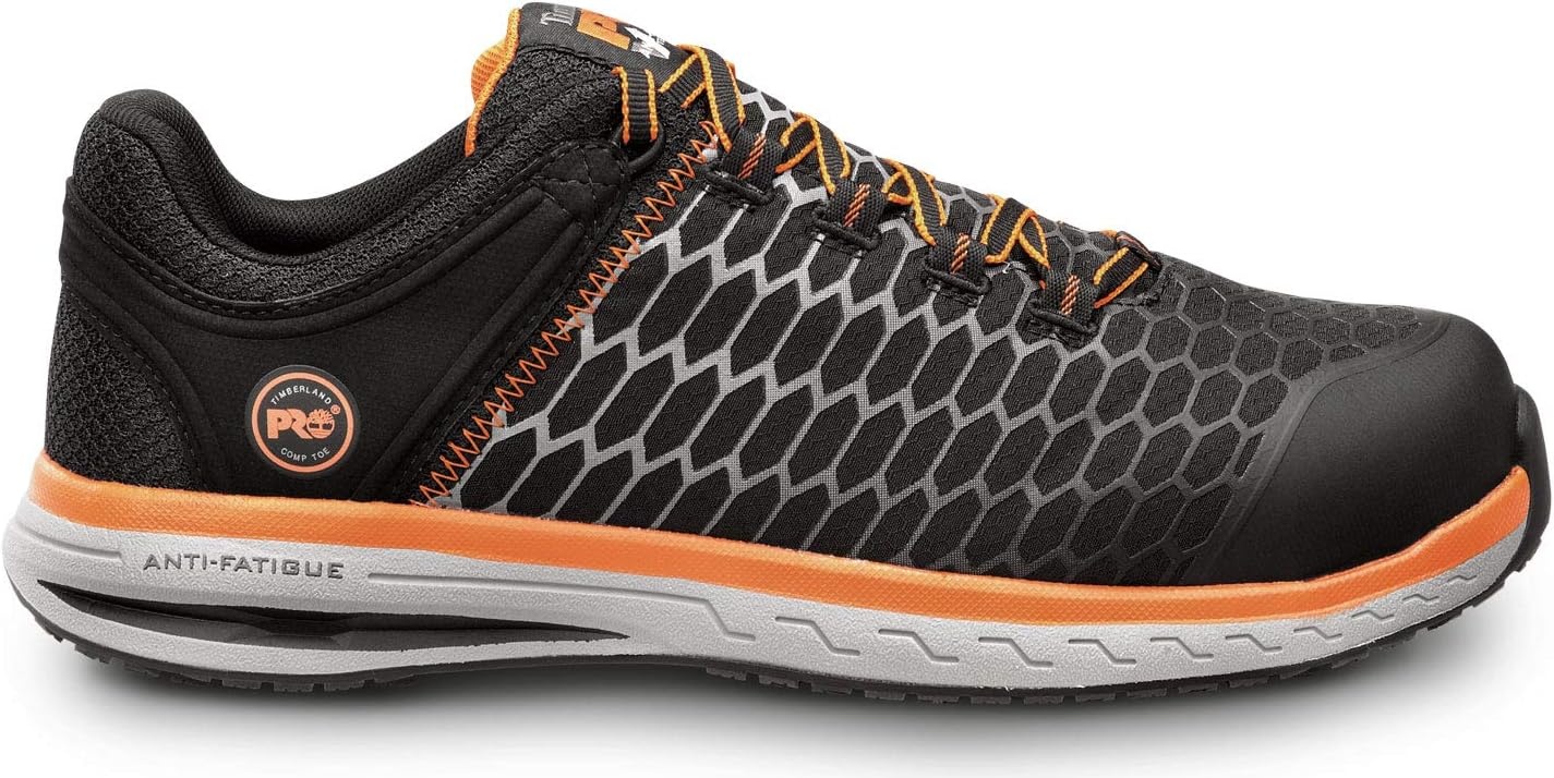 Timberland PRO Powerdrive, Men’s, Comp Toe, EH, MaxTrax Slip Resistant Low Athletic(Black/Orange)