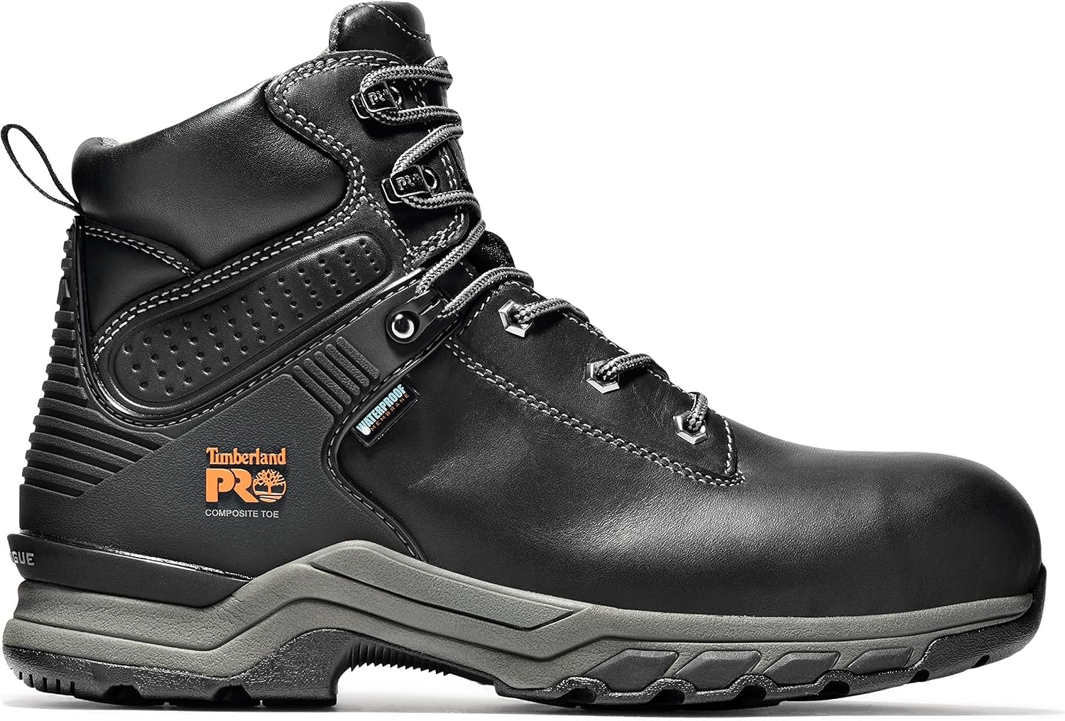 Timberland PRO Men’s Hypercharge 6 Inch Composite Safety Toe Waterproof Industrial Work Boot(Black V1)