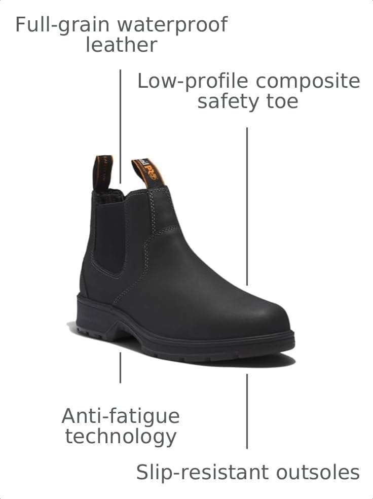Timberland PRO Men’s Nashoba Composite Safety Toe Work Boots(Black V1)