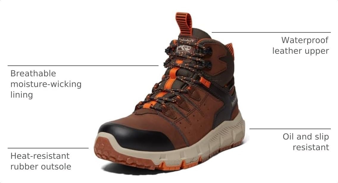 Timberland PRO Men’s Tempe Soft Toe Waterproof Boots(Medium Brown V1)