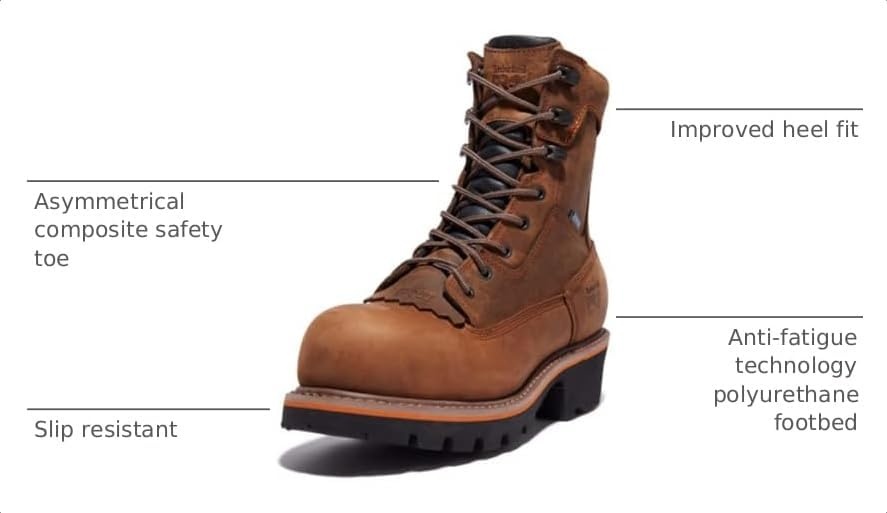 Timberland PRO Mens 8 Turkish Coffee Brown Evergreen Comp Toe WP SR(Brown V1)