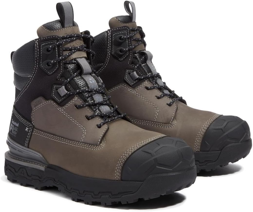 Timberland PRO Men’s 6 Boondock Ultralight Composite Toe Waterproof Slip Resistant Boot(Grey/Black)