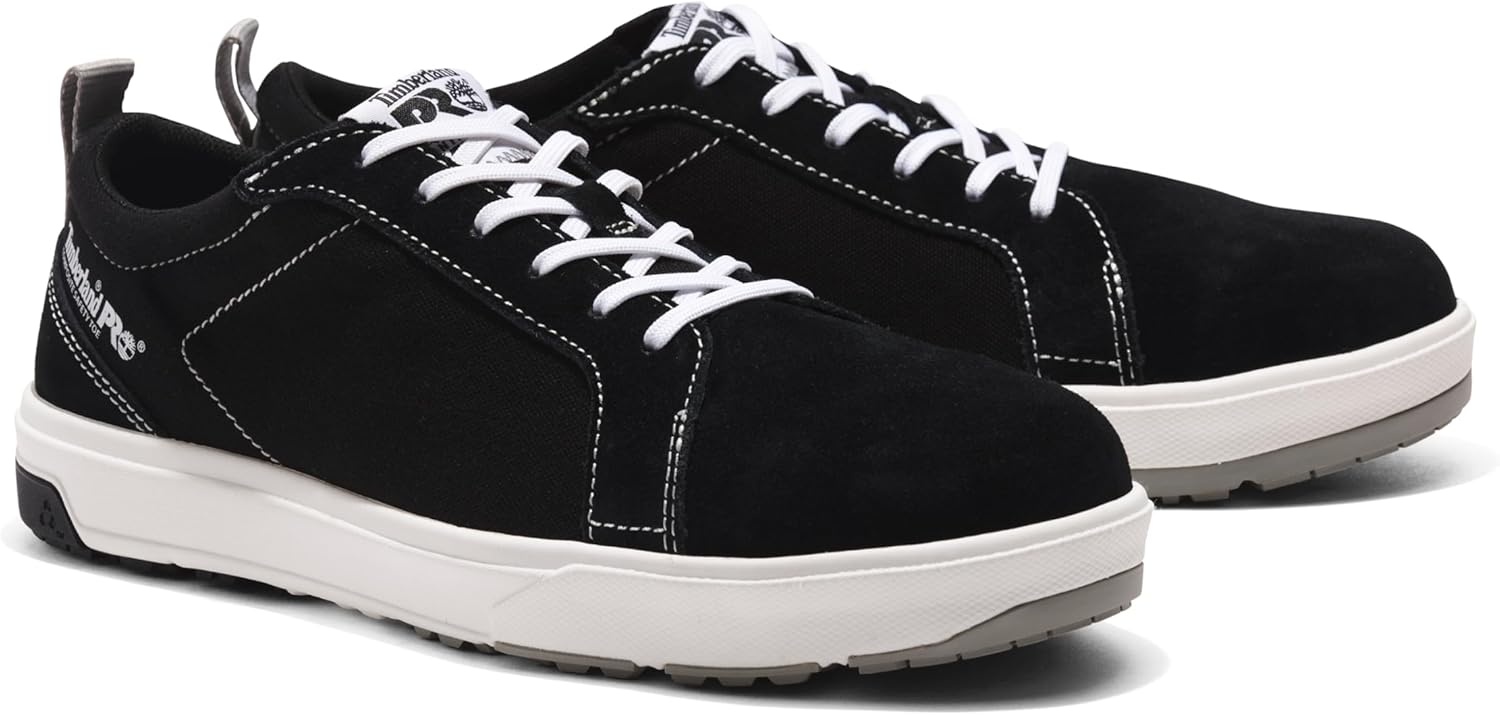 Timberland PRO Men’s Berkley Oxford Composite Safety Toe Work Shoes(Black/White)