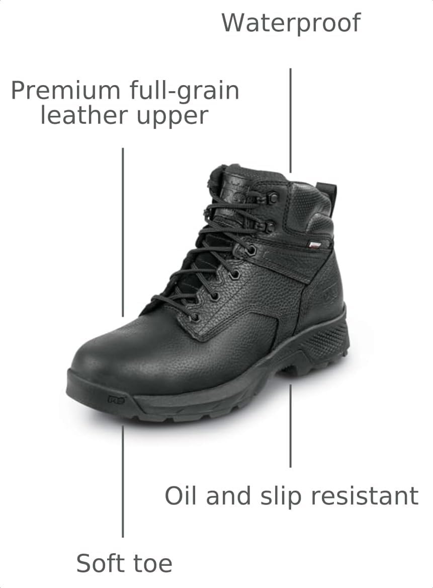 Timberland PRO Mens TiTAN EV MaxTRAX Soft Toe WP Boot(Black)