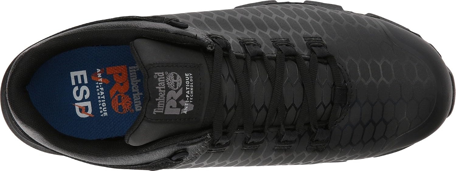 Timberland PRO Men’s Powertrain Sport Alloy-Toe EH Industrial & Construction Shoe(Black Everguard Leather V1)