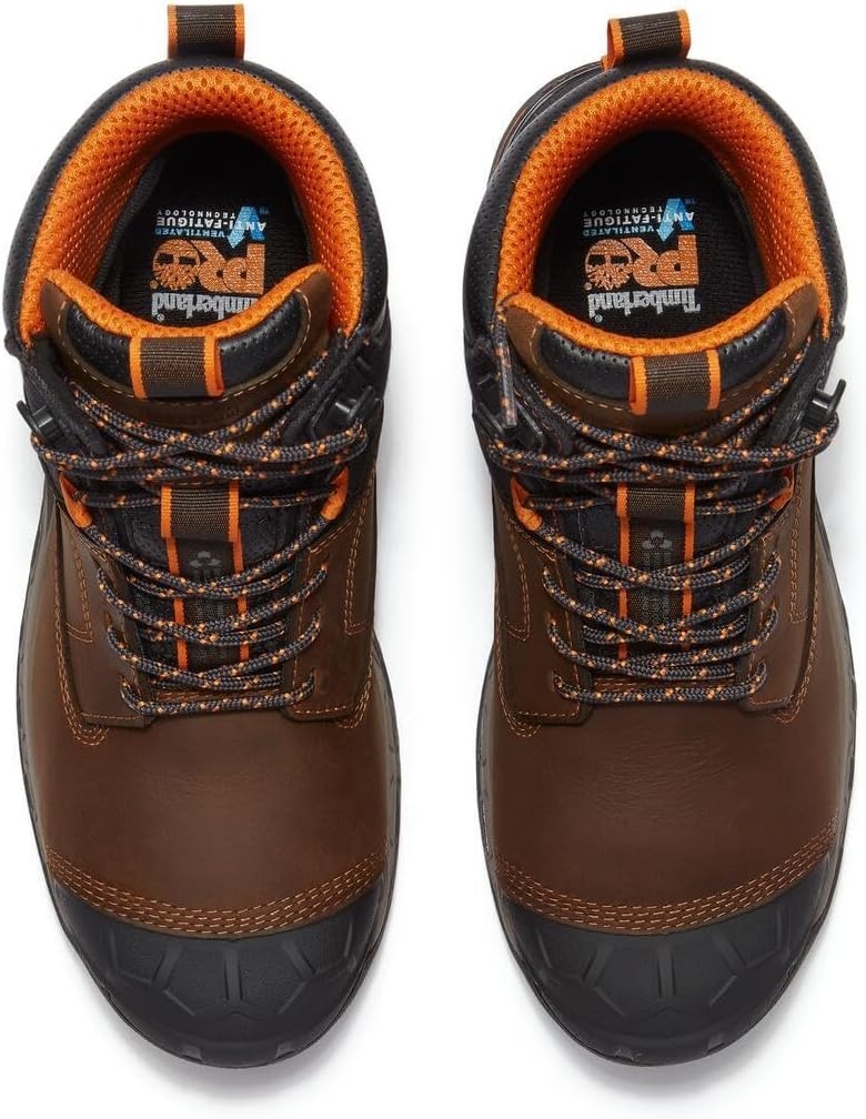 Timberland PRO Men’s 6 Grey/Black Boondock Comp Toe WP SR Boot(Medium Brown)