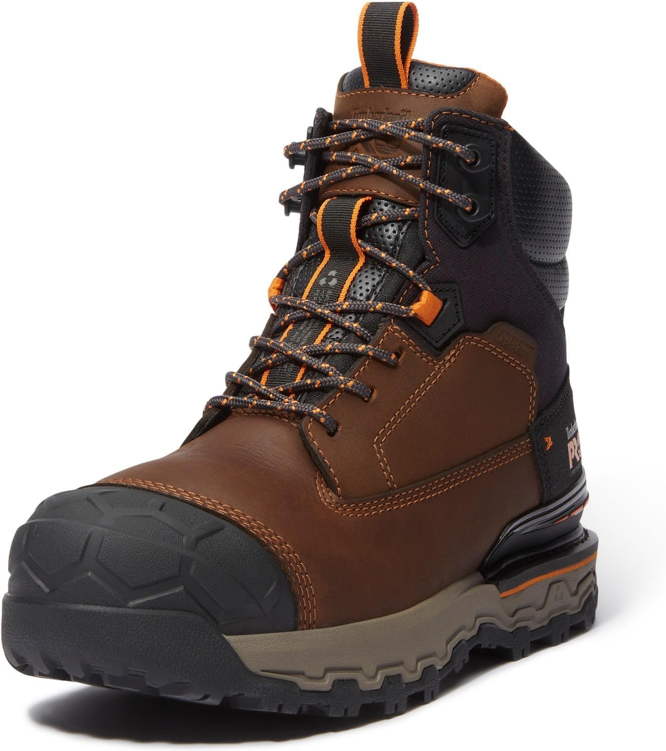 Timberland PRO Men’s 6 Grey/Black Boondock Comp Toe WP SR Boot(Medium Brown)