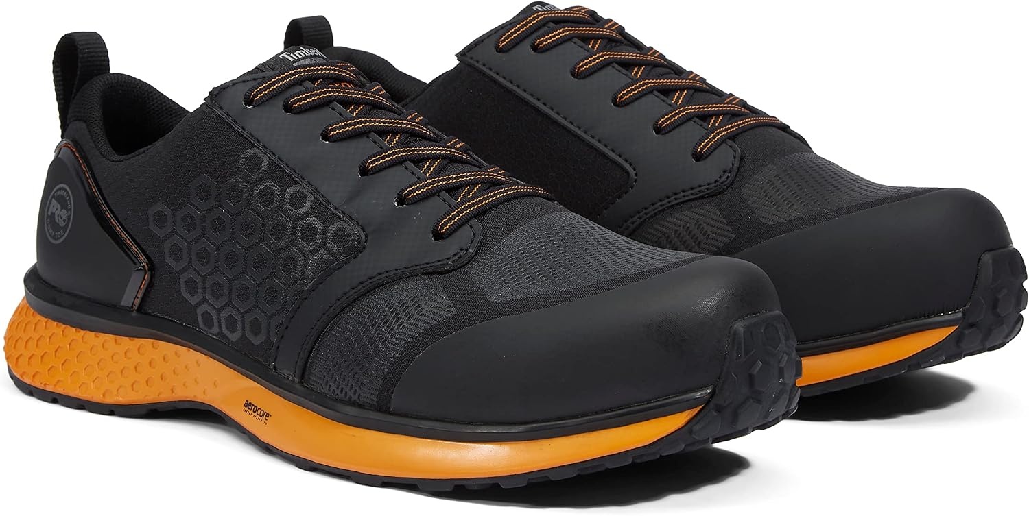Timberland PRO Men’s Reaxion Athletic Composite Toe Work Shoe(Black/Orange V1)