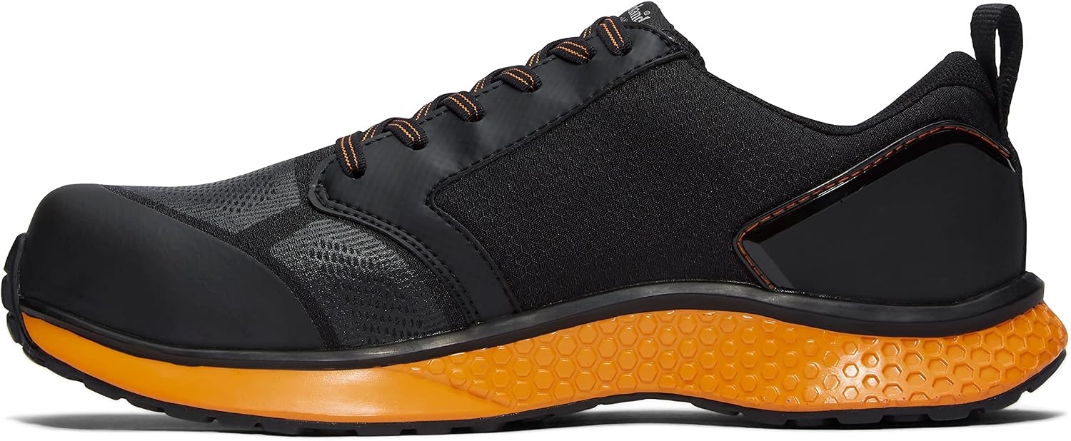 Timberland PRO Men’s Reaxion Athletic Composite Toe Work Shoe(Black/Orange V1)