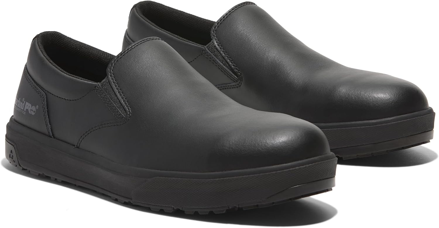 Timberland PRO Men’s Berkley Slip-on Composite Safety Toe Static Dissipative Industrial Casual Work Shoe(Black)