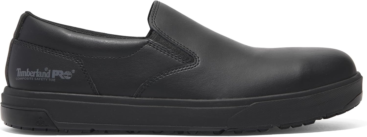 Timberland PRO Men’s Berkley Slip-on Composite Safety Toe Static Dissipative Industrial Casual Work Shoe(Black)