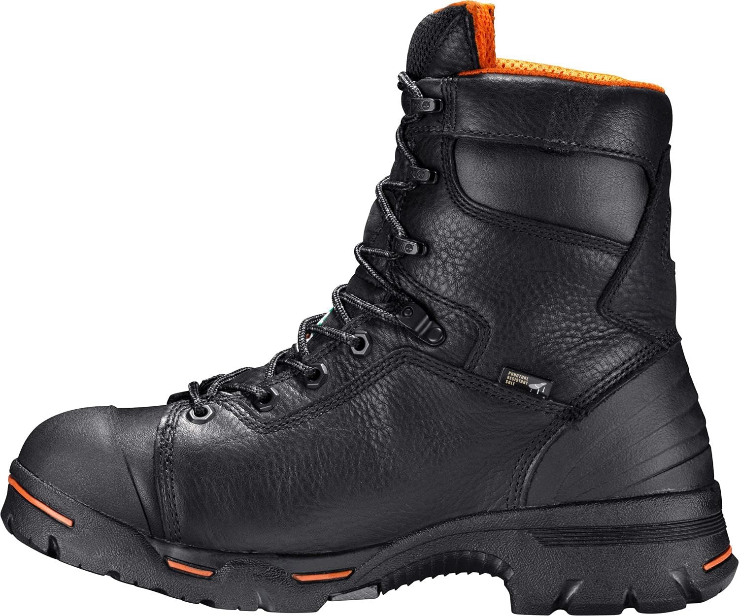 Timberland PRO Men’s Endurance 8 Inch Steel Safety Toe Waterproof Work Boots(Black V1)