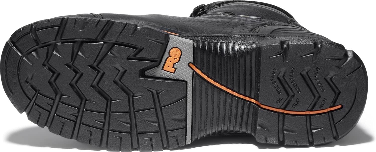 Timberland PRO Men’s Endurance 8 Inch Steel Safety Toe Waterproof Work Boots(Black V1)
