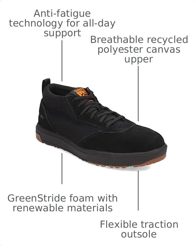 Timberland PRO Men’s Berkley Chukka Composite Safety Toe Industrial Casual Work Shoe(Black/Gum V1)