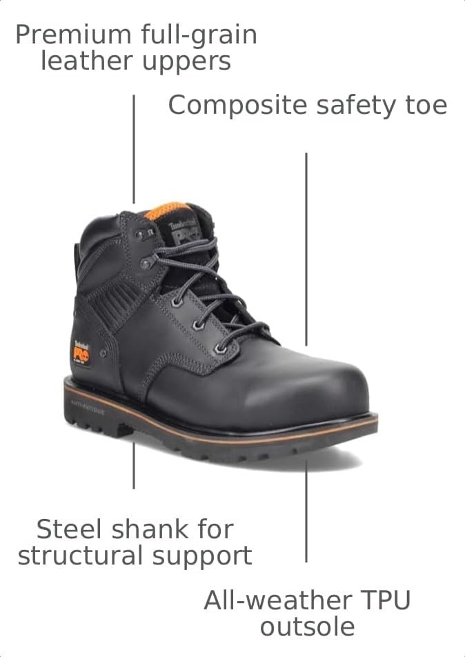 Timberland PRO Ballast 6″ Composite Safety Toe(Black)