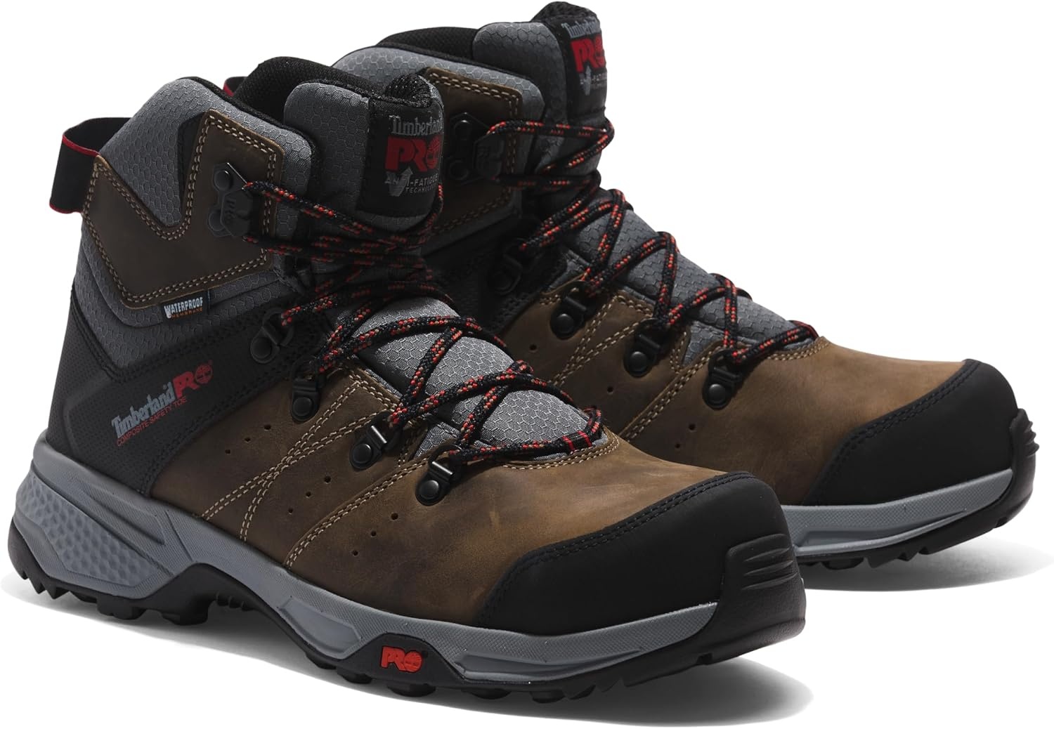 Timberland PRO Switchback 6″ Composite Safety Toe Puncture Resistant Waterproof(Turkish Coffee/Red)