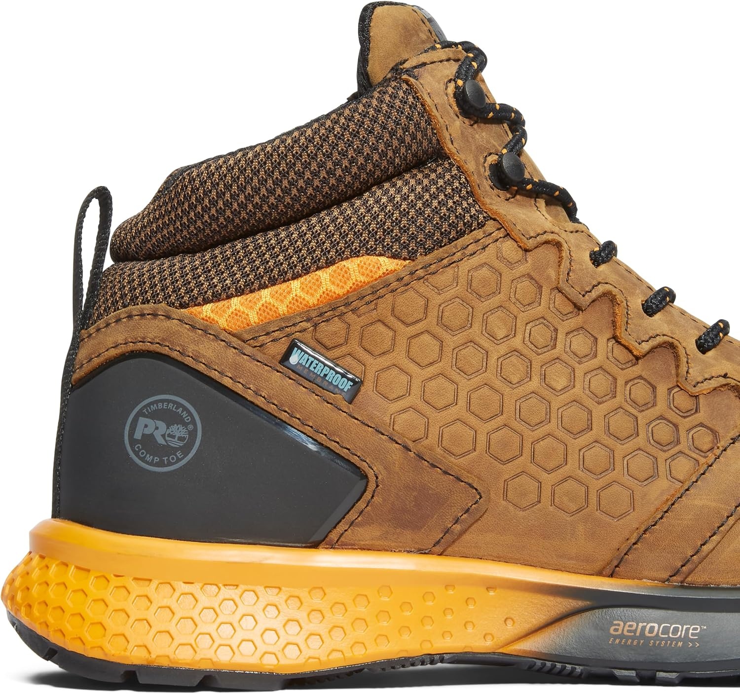 Timberland PRO Men’s Reaxion Athletic Hiker Wateproof Composite Toe Work Boot(Brown/Orange)