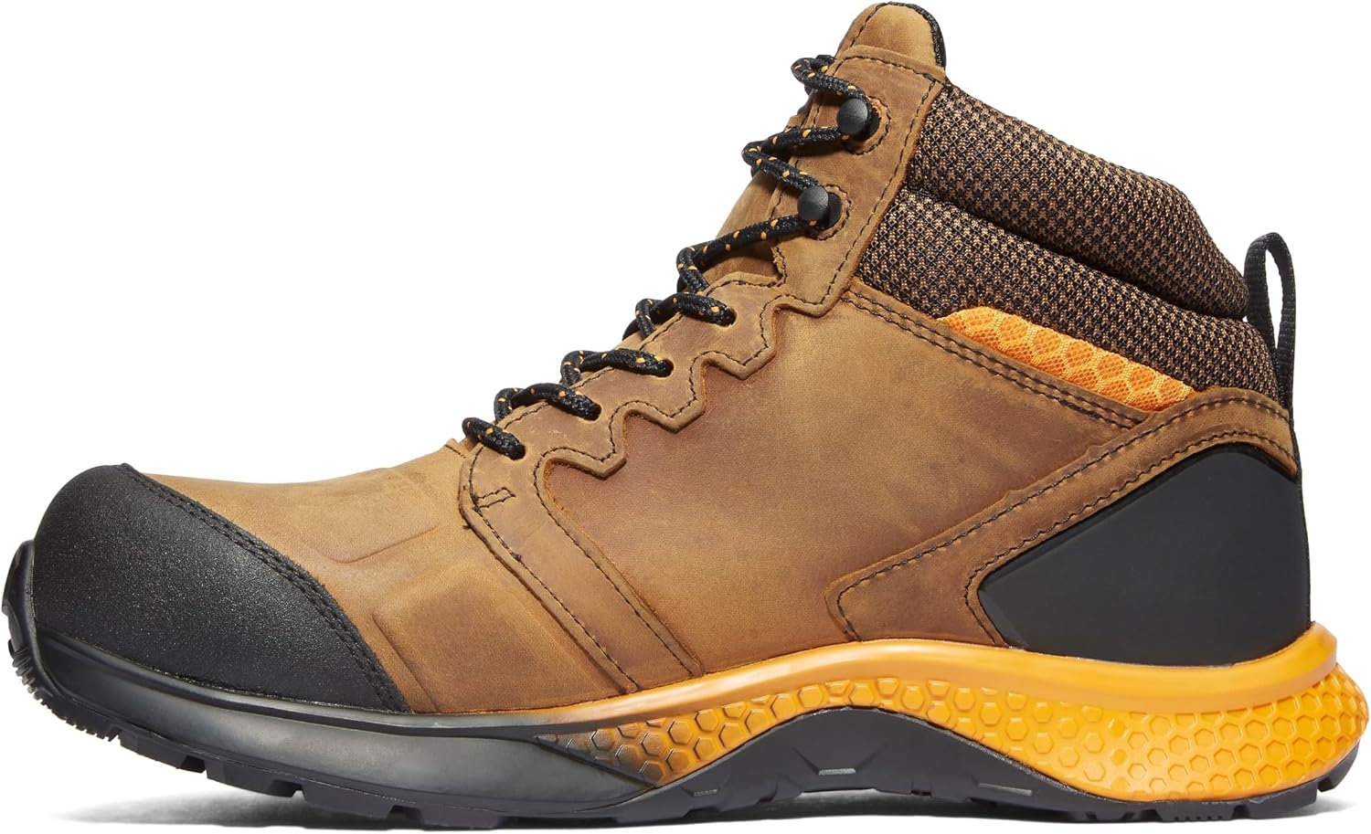 Timberland PRO Men’s Reaxion Athletic Hiker Wateproof Composite Toe Work Boot(Brown/Orange)