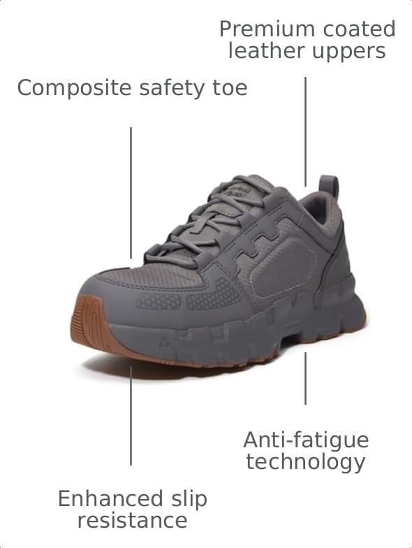 Timberland PRO Men’s Powertrain Ev Composite Safety Toe Static Dissipative Industrial Athletic Work Shoe(Medium Grey V1)