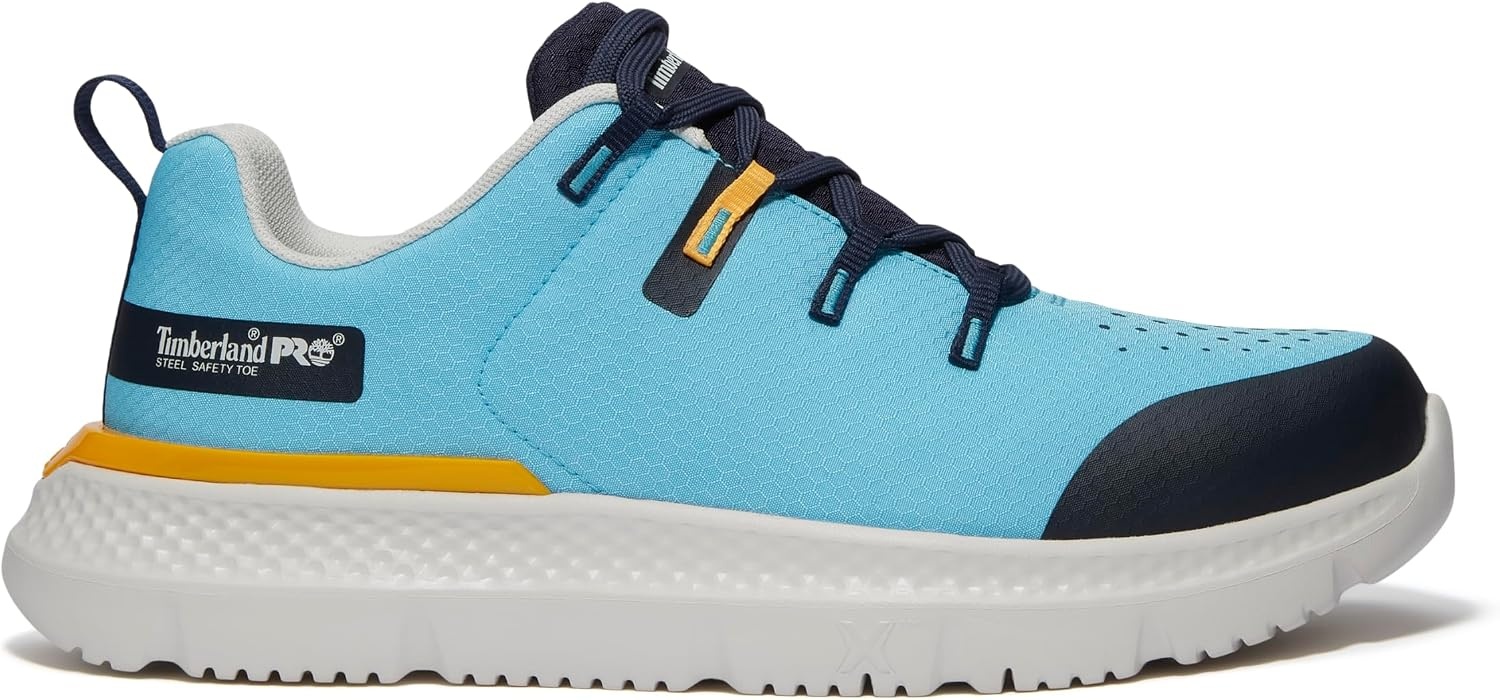 Timberland PRO Men’s Intercept Steel Safety Toe Industrial Athletic Work Shoe(Medium Blue/White V1)