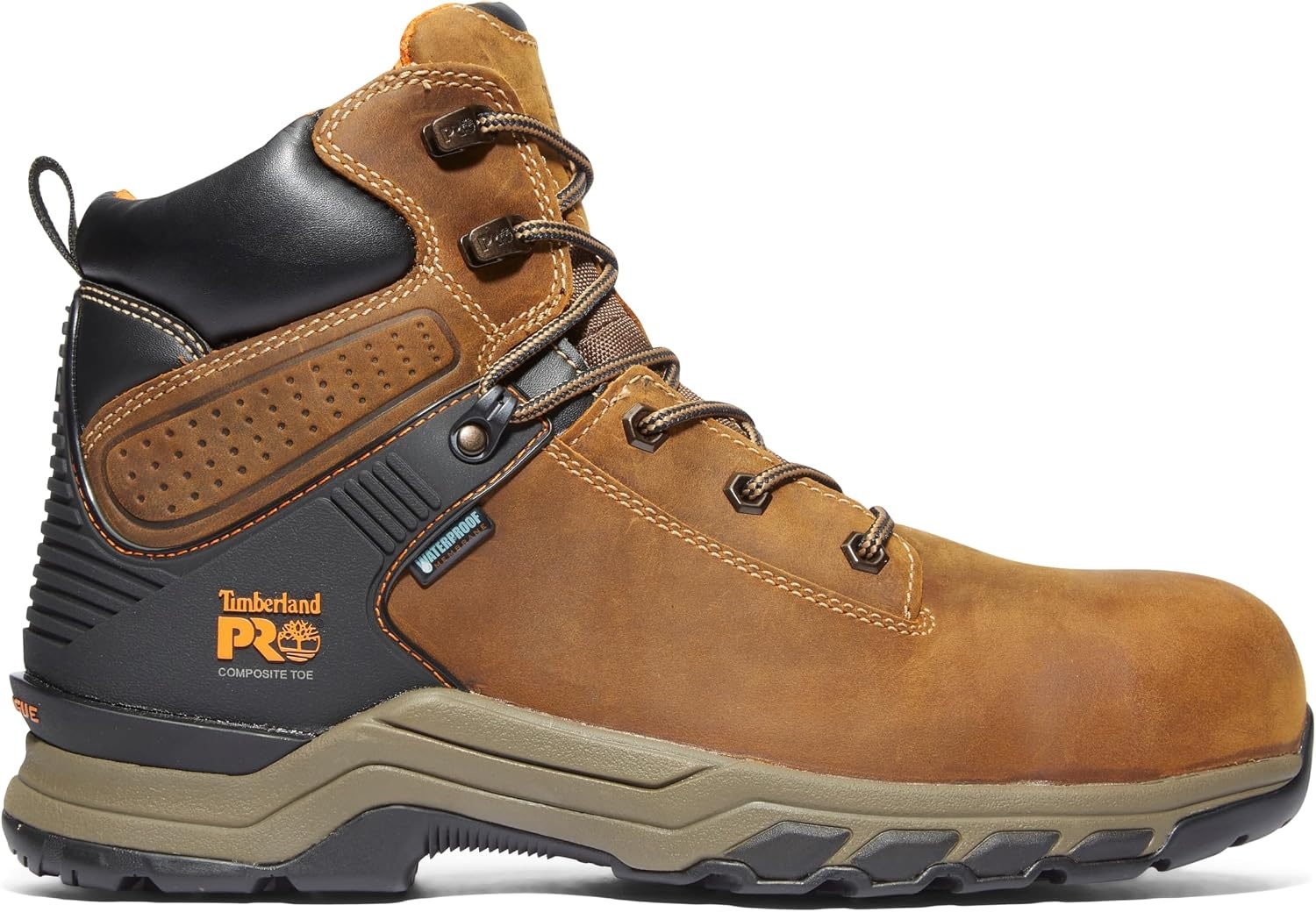 Timberland PRO Men’s Hypercharge 6 Inch Composite Safety Toe Waterproof Industrial Work Boot(Brown Distressed-2024 New)