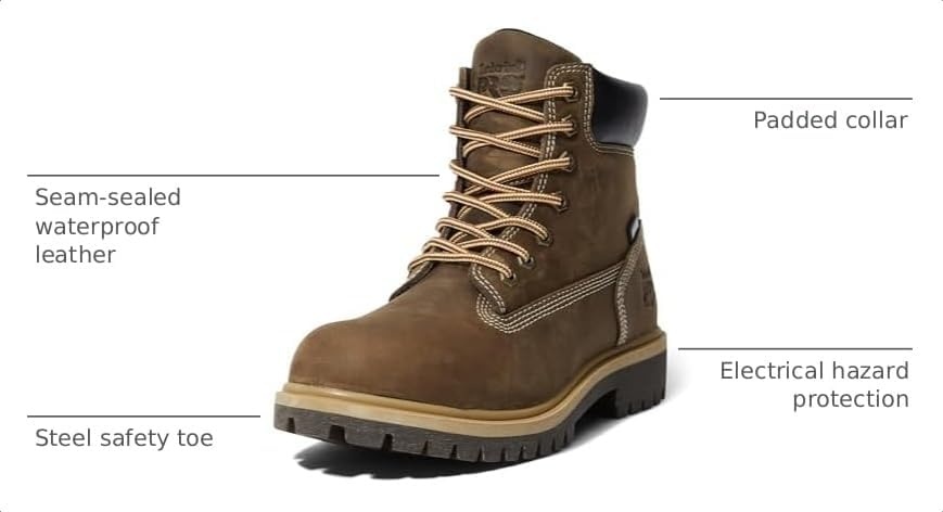 Timberland PRO Men’s 26011 Direct Attach 8″ Soft-Toe(Turkish Coffee)