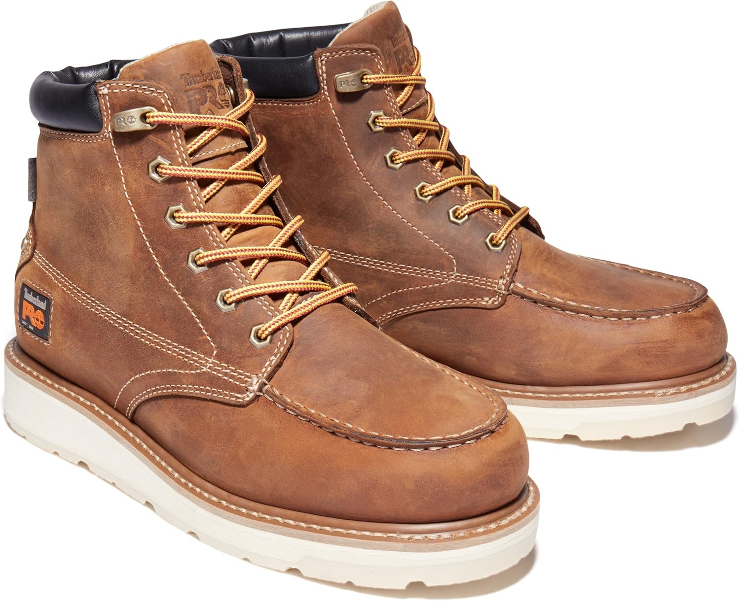 Timberland PRO mens Gridworks Wedge 6 Inch Moc Soft Toe Waterproof Industrial Work Boot(Golden Brown)