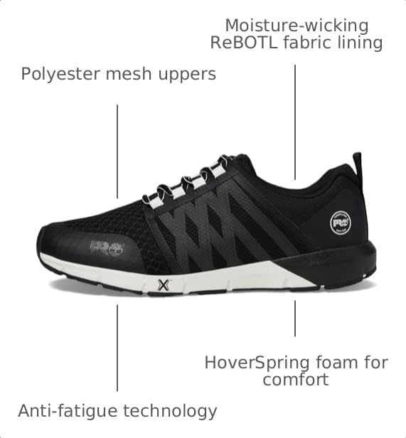 Timberland PRO Men’s Radius Soft Toe Work Shoes(Black/White 1)