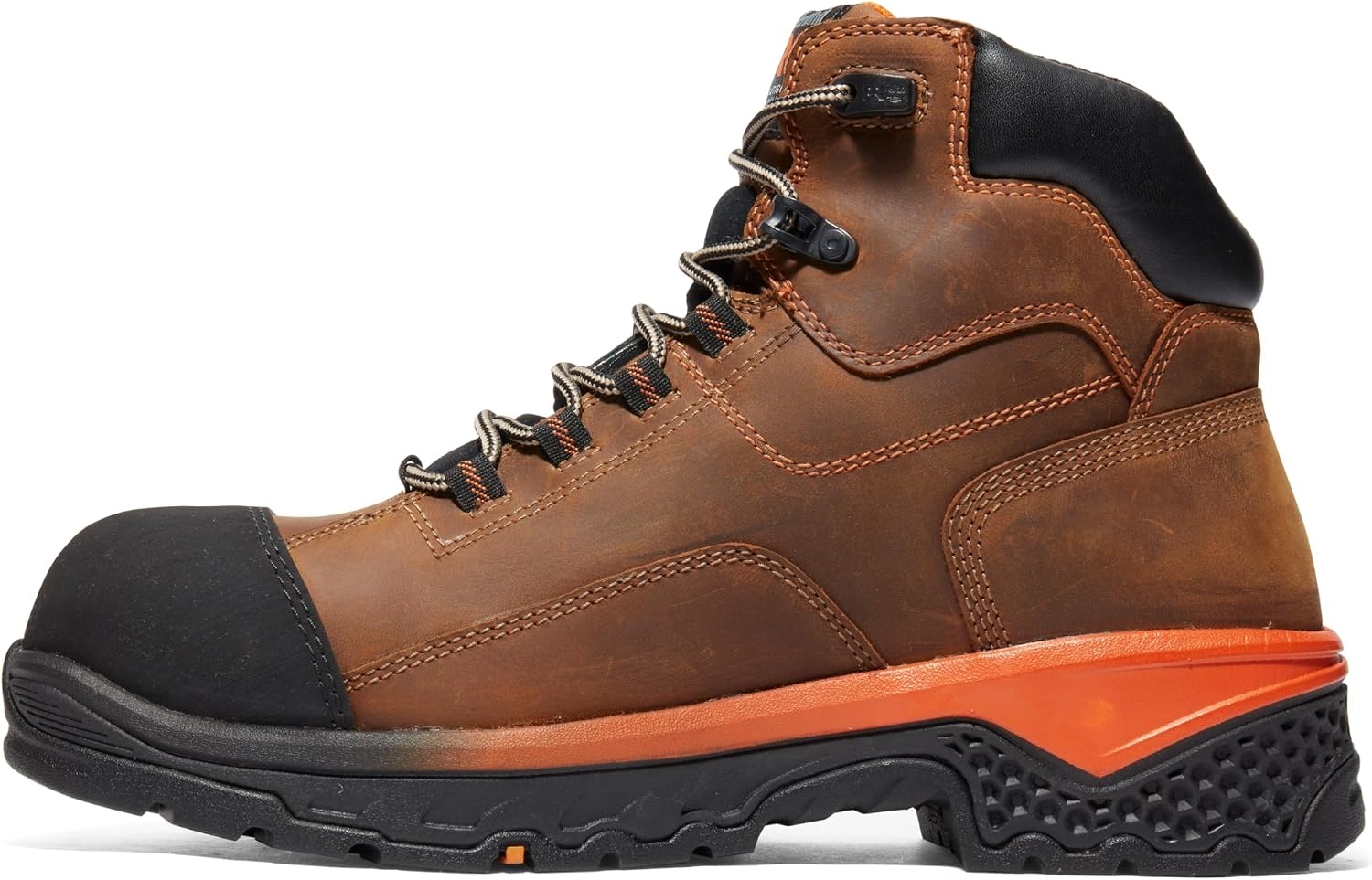 Timberland PRO mens Bosshog 6″ Composite Safety Toe Puncture Resistant Waterproof Industrial Work Boot(Brown/Orange-2024 New)