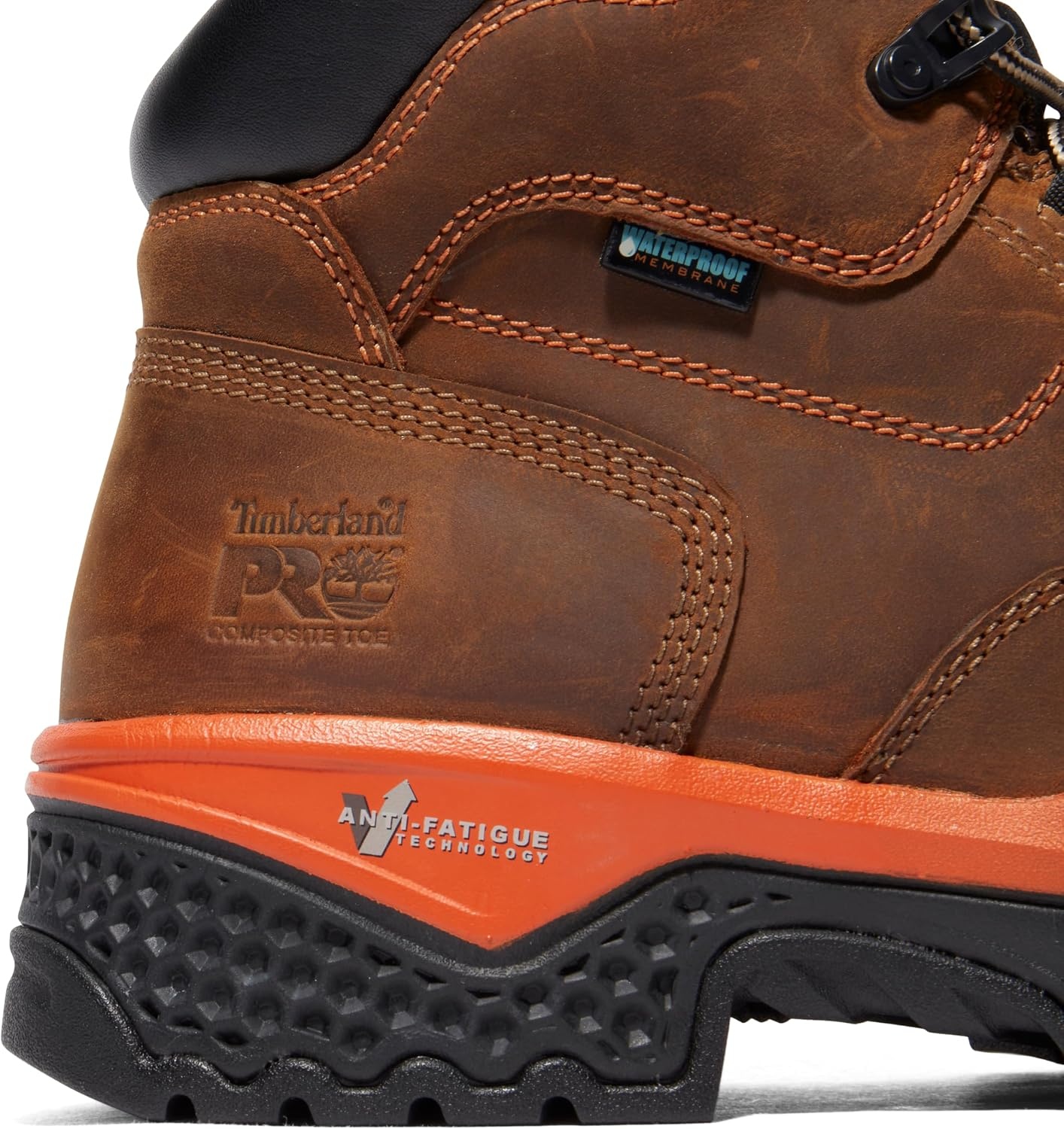 Timberland PRO mens Bosshog 6″ Composite Safety Toe Puncture Resistant Waterproof Industrial Work Boot(Brown/Orange-2024 New)