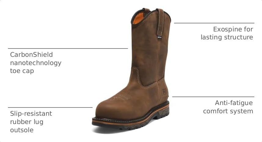 Timberland PRO True Grit Pull-On Composite Safety Toe Waterproof(Brown-2024 New)