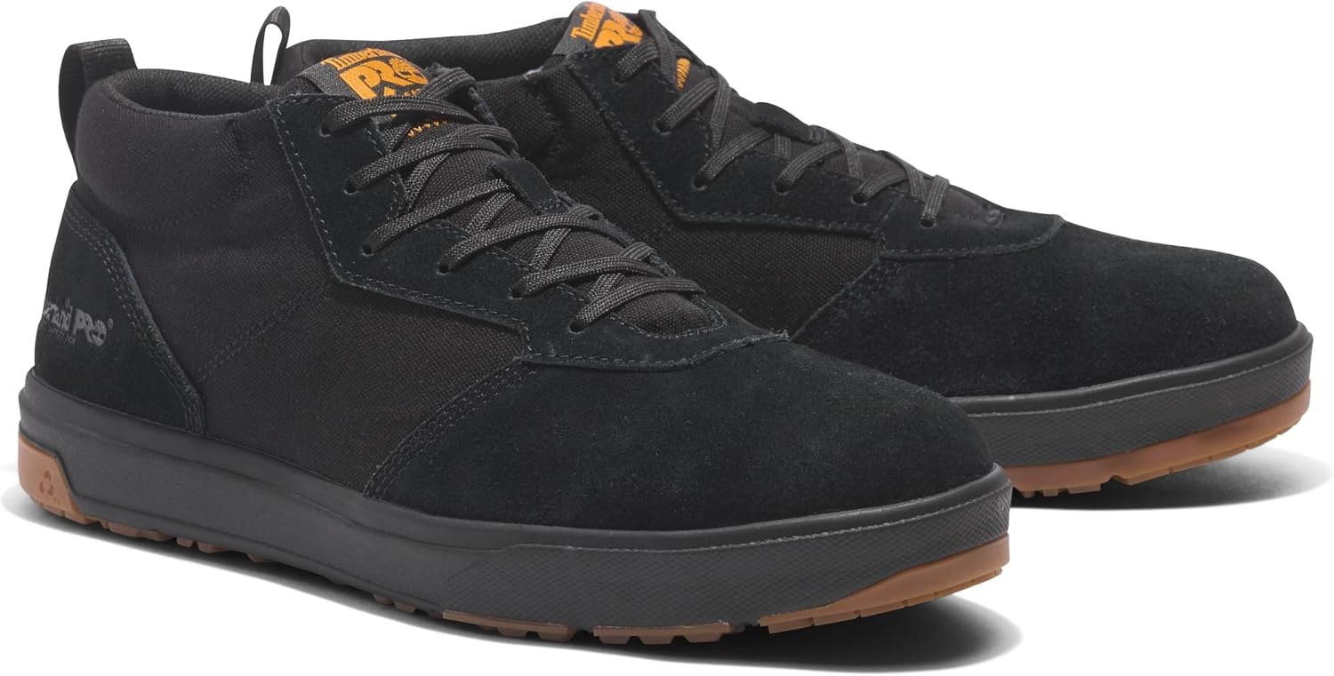 Timberland PRO Men’s Berkley Chukka Composite Safety Toe Industrial Casual Work Shoe(Black/Gum)